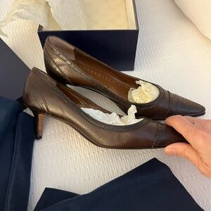 Brooks Brothers Women's Dark Brown Leather Heels